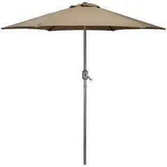 7.5ft. Outdoor Patio Market Umbrella with Hand Crank Taupe