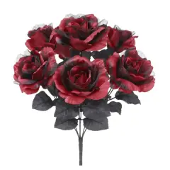 17.5" Red & Sheer Black Rose Bush by Ashland&reg;