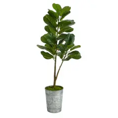 4ft. Fiddle Leaf Fig Tree in Metal Planter