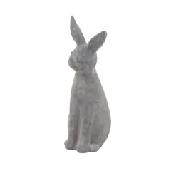 18" Gray Stone Farmhouse Rabbit Garden Sculpture
