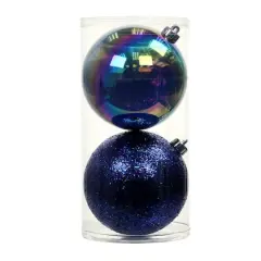 6" Shiny Multicolor & Purple Glitter Plastic Ball Ornament Set by Ashland&reg;