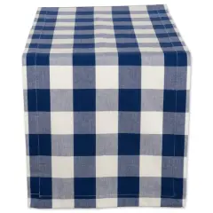 DII&reg; 72" Buffalo Check Table Runner Navy/White