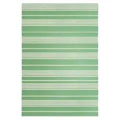 Green & White Striped Outdoor Area Rug, 4ft. x 6ft.