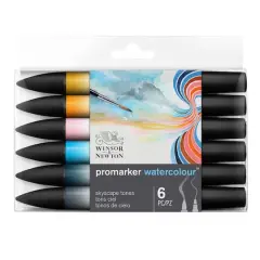 Winsor & Newton&reg; ProMarker&trade; Sky Tones 6 Watercolor Marker Set