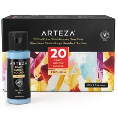Arteza&reg; 20 Color Matte Craft Acrylic Paint Set