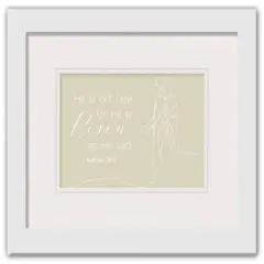 Risen Bible Jesus 5 16" x 20" White Framed Print Under Plexiglass