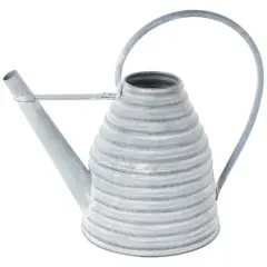 14" Gray Metal Beehive Shaped Watering Can Planter