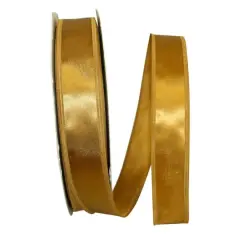 JAM Paper 1.5" x 100yd. Dyna Satin EZ Wired Ribbon Antique Gold