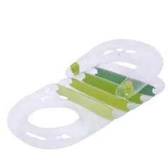 59" Green Transparent Inflatable Pool Lounger with Cup Holders