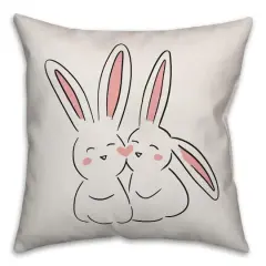 Love Bunnies Throw Pillow