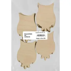 Essentials by Leisure Arts 24 Pack 2.38" x 3.75" Owl Flat Wood Shape