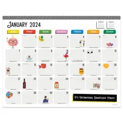 TF Publishing 2024 Every Day's A Holiday Large Desk Pad Monthly Blotter Calendar
