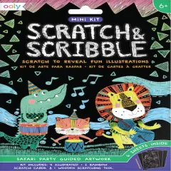 OOLY Mini Scratch & Scribble Safari Party Art Kit