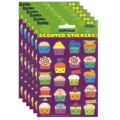 Eureka&reg; Cupcake Scented Stickers, 6 Packs of 80ct.