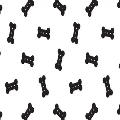 FloorPops Bones Black & White Washable Felt Floor Mat, 18" x 30"