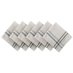 DII&reg; French Stripe Cloth Dinner Napkins, 6ct. Black/Cream