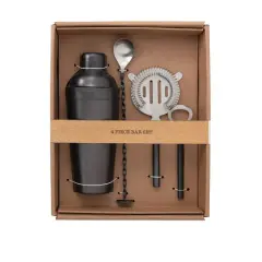 Hello Honey&reg; Pewter Finish Stainless Steel Bar Tools Set