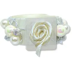 JAM Paper Angelyn New Style Flower Bracelet Ivory