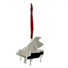 3.5" Silver Plated Grand Piano Ornament