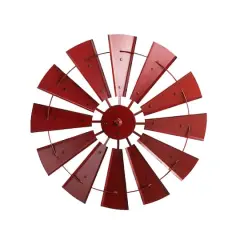 Glitzhome&reg; 28.5" Red Metal Wind Spinner Wall D&eacute;cor