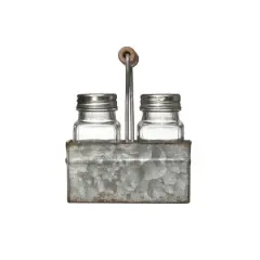 Hello Honey&reg; Glass Salt & Pepper Shaker Set with Metal Caddy