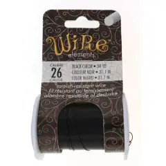 The Beadsmith&reg; Wire&trade; Elements 26 Gauge Tarnish-Resistant Wire Black