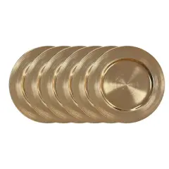 13" Gold Chargers 6 Pack by Celebrate It&trade;