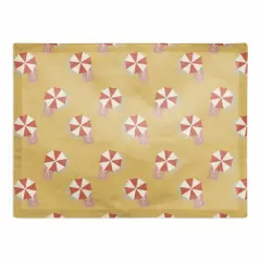 Umbrella Pattern Cotton Twill Placemat Yellow and Red