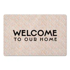 Welcome Quatre Floor Mat Pink