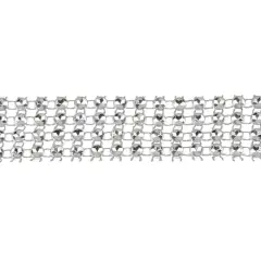 1.29" Silver Round Rhinestone Mesh Trim by Celebrate It&reg; Fashion Mode