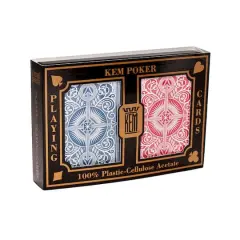 KEM Wide Arrow Red & Blue Playing Cards
