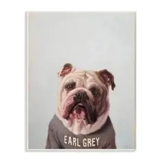 Stupell Industries English Bulldog in Earl Grey Tea Shirt Wall Plaque