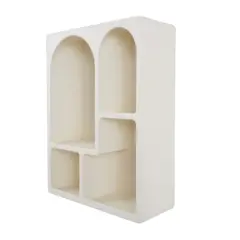 31" Cream Geometric Arched Wall Shelf