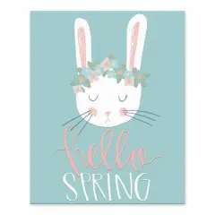 Hello Spring Bunny Tabletop Canvas Art