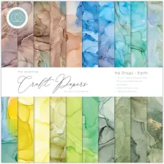Craft Consortium Ink Drops Earth Double-Sided Paper Pad, 12" x 12"