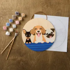 Dogs Paint-by-Number Round Plywood Surface Kit by Artist's Loft&reg;