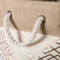 Large Bronze Burlap Diamond Rectangle Bin