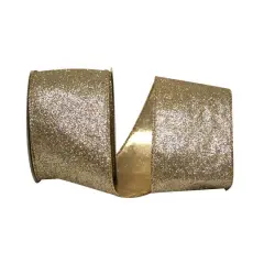 JAM Paper 2.5" x 10yd. Glitter Lam&eacute; Wired Ribbon Gold/Silver