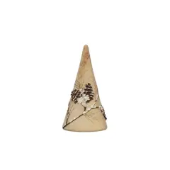 Hello Honey&reg; Hand-Painted Eucalyptus Wood Tree with Pinecone, Snow & Glitter