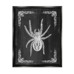 Stupell Industries Black & White Spider Framed Floater Canvas Wall Art