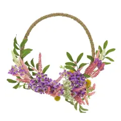 16" Spring Lavender & Mini Blossoms Hoop Wreath