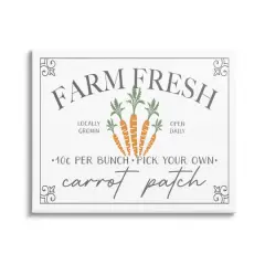 Stupell Industries Farm Fresh Carrot Patch Seasonal Springtime Vegetables Canvas Wall Art