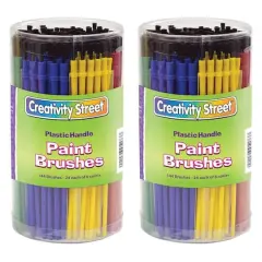 Creativity Street&reg; Assorted Colors Plastic Handle Brushes, 2 Packs of 144