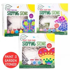 Creative Roots&reg; Paint Your Own Stepping Stones Multipack with Butterfly, Unicorn & Heart Stepping Stones
