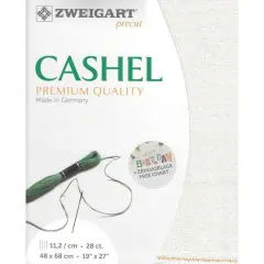 Zweigart&reg; Cashel Precut 28 Count Premium Fabric, 19" x 27" Opalescent White