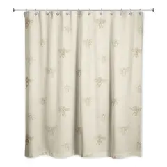 Delicate Bee Fabric Shower Curtain, 71" x 74" Yellow
