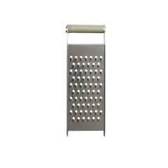 Hello Honey&reg; 9.75" Stainless Steel Grater with Taupe Enameled Mango Wood Handle