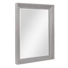 Head West Grey Wood Framed Beveled Accent Vanity Mirror