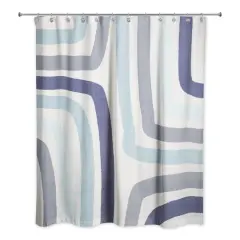 Abstract Blue Stripes Shower Curtain