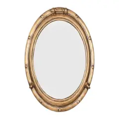 Hello Honey&reg; 22" Round Porthole Framed Wall Mirror Gold